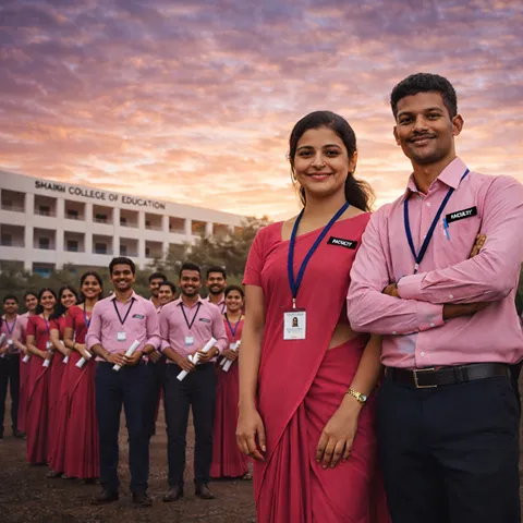 Students in front of college of education
